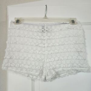 Princess Polly White Lace High Waist Shorts